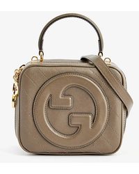 Gucci - Blondie Branded Leather Top-handle Bag - Lyst