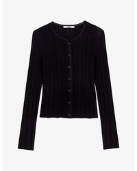Maje - Pointelle-Knit Cotton-Blend Vest Top And Cardigan Set - Lyst