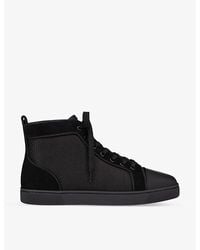 Christian Louboutin - Louis Orlato Woven And Leather High-top Trainers - Lyst