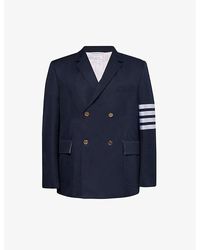 Thom Browne - Vy Four-bar Double-breasted Regular-fit Cotton Blazer - Lyst