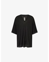 Rick Owens - Tommy V-Neck Cotton T-Shirt - Lyst