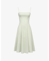 House Of Cb - Dolly Square-Neck Stretch-Cotton Midi Dress - Lyst