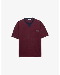 Prada - Oversized Stripe-Print Cotton-Jersey T-Shirt - Lyst