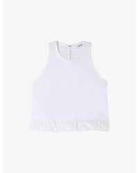Sandro - Bow-Back Ruffle-Hem Cotton Top - Lyst