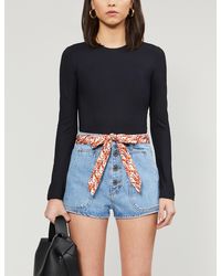 Sandro Jamy High-rise Denim Shorts - Blue