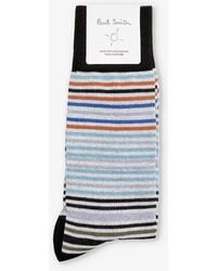 Paul Smith - Gavin Stripe-pattern Cotton-blend Socks - Lyst