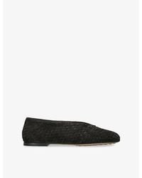 Bottega Veneta - Rosa Woven Suede Ballet Flats - Lyst