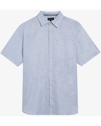 Ted Baker - Palomas Regular-fit Short-sleeve Linen And Cotton-blend Shirt - Lyst
