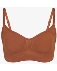 Skims - Seamless Sculpt Ruched Stretch-woven Bralette X - Lyst