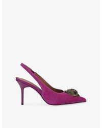Kurt Geiger - Belsize Eagle Suede Slingback Pumps - Lyst