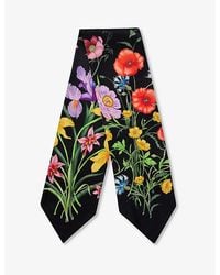 Gucci - Flora Print-embellished Silk Neck Scarf - Lyst