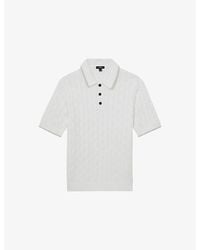 Reiss - Denby Cable-Knit Cotton Polo Shirt - Lyst