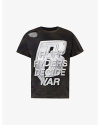 Who Decides War - Ruff Ryders Distressed-trim Regular-fit Cotton-jersey T-shirt - Lyst
