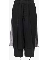Undercover - Sheer-panel Wide-leg High-rise Woven Trousers - Lyst