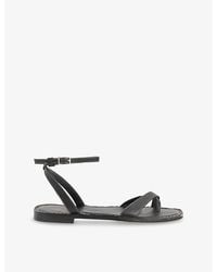 Whistles - Contrast-Stitch Strappy Leather Sandals - Lyst