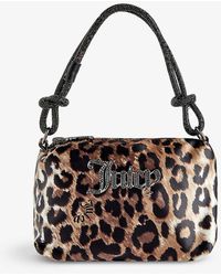 Juicy Couture - Crystal-embellished Branded Silk Top-handle Bag - Lyst