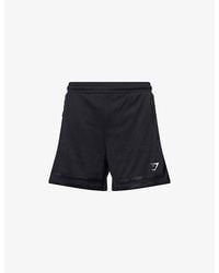 GYMSHARK - Varsity Perforated Logo-Print Woven Sweat Shorts - Lyst