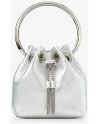 Jimmy Choo - Bon Bon Micro Metallic Leather Top-handle Bag - Lyst