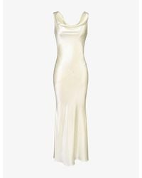 House Of Cb - Safaira Cowl-Neck Satin Maxi Dress Xs (A-C Cup) - Lyst