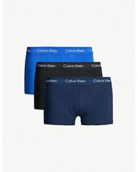 Calvin Klein - Cotton Stretch Low-rise Cotton Trunks Pack Of Three X - Lyst