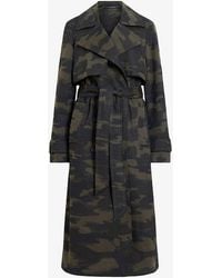 AllSaints - Mixie Camo-print Relaxed-fit Cotton Trench - Lyst