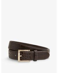 Reiss - Albany Croc-effect Leather Belt - Lyst