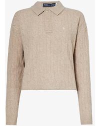 Polo Ralph Lauren - Brand-embroidered Wool And Cashmere-blend Polo Shirt - Lyst