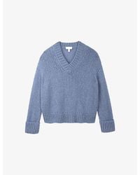 The White Company - V-Neck Knitted Wool-Blend Jumper - Lyst