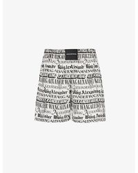 Alexander Wang - Newspaper Boxer Graphic-print Mid-rise Woven Shorts - Lyst
