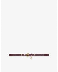 Maje - Logo-Charm Crocodile-Embossed Leather Belt - Lyst
