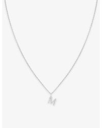 Astrid & Miyu - Letter M-Plated Sterling- And Cubic Zirconia Pendant Necklace - Lyst
