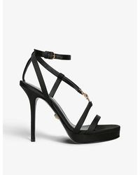 Versace - Medusa-embellished -strap Woven Heeled Sandals - Lyst