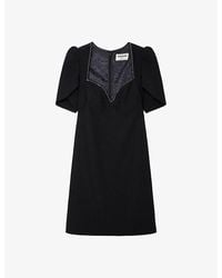 Zadig & Voltaire - Roxelle Crystal-embellished Woven Mini Dress - Lyst