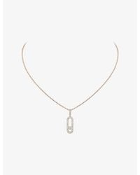 Messika - Move Uno Large Pave 18Ct And 0.35Ct Diamond Necklace - Lyst