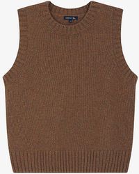 Soeur - Namaste Ribbed-collar Wool-blend Sweater Vest - Lyst