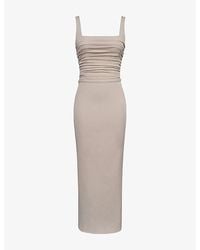 House Of Cb - Calandra Ruched Stretch-Crepe Maxi Dress Xs (A-C Cup) - Lyst