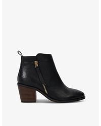 Dune - Paicing Pointed-Toe Leather Heeled Ankle Boots - Lyst