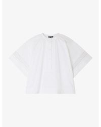 Soeur - Albane Embroidered-panel Relaxed-fit Cotton Blouse - Lyst