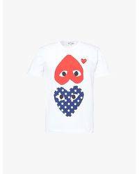COMME DES GARÇONS PLAY - Play Graphic-Print Crewneck Cotton T-Shirt - Lyst