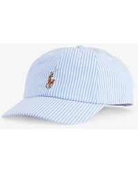 Polo Ralph Lauren - Logo-embroidered Striped Cotton Baseball Cap - Lyst