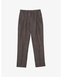 Reiss - Lourdes Elasticated-Waist Cropped Linen Trousers - Lyst