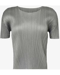 Pleats Please Issey Miyake - Basics Slim-fit Knitted T-shirt - Lyst