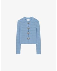 Claudie Pierlot - Bow-Embellished Stretch-Knit Jumper - Lyst