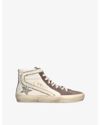 Golden Goose - Slide 82818 Logo-Embossed Leather High-Top Trainers - Lyst