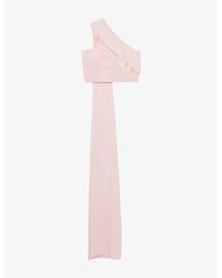 Reiss - Emilia One-Shoulder Scarf Stretch-Woven Bustier Top - Lyst