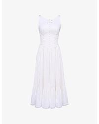 House Of Cb - Sienna Sleeveless Stretch-Cotton Midi Dress Xs (A-C Cup) - Lyst