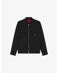 HUGO - Branded Zip-Up Woven Shirt - Lyst