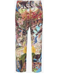 Pleats Please Issey Miyake - Aurora Jungle Pleated Straight-leg Knitted Trousers - Lyst
