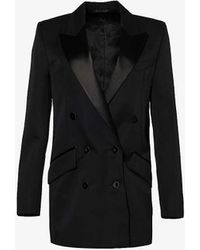 Givenchy - Contrast-lapel Double-breasted Wool-blend Jacket - Lyst