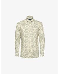 Eton - Banana-print Slim-fit Linen Shirt - Lyst